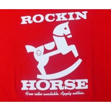 Rockin' Horse: free rides apply within. RED | T-Shirts | Unisex T's